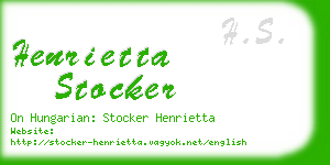 henrietta stocker business card